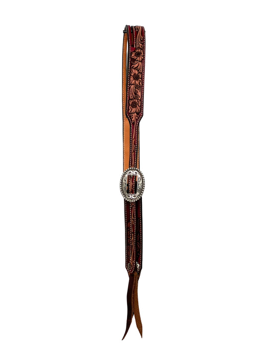 McTaggart Leather Red two-toned split ear headstall