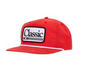 Red Classic Embroidered Patch Trucker Snapback